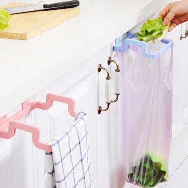 Kitchen Cabinet Door Plastic Garbage Trash Bag Holder, Dustbin,