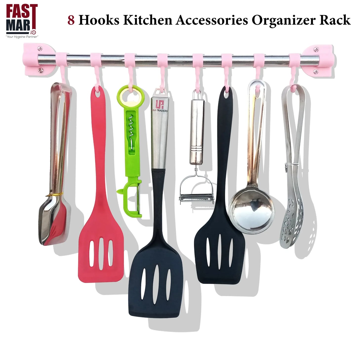 8 Hooks Kitchen Accessories Organizer Rack