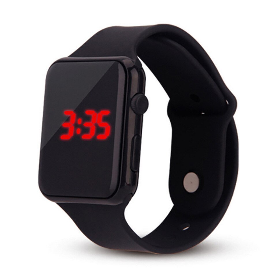 Pack of 2 Black Digital Square Wrist Watch LED Display.
