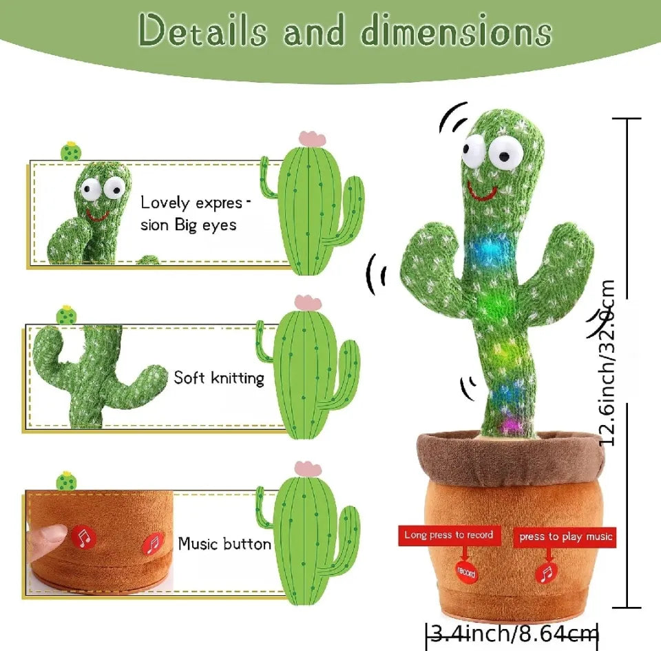 Kids Dancing Talking Cactus Toys Interactive Talking Sunny.
