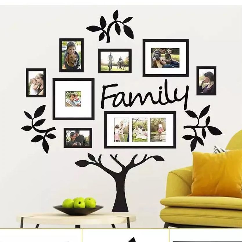 Vintage 5 Frames Tree Wooden Wall Decor Ideas.