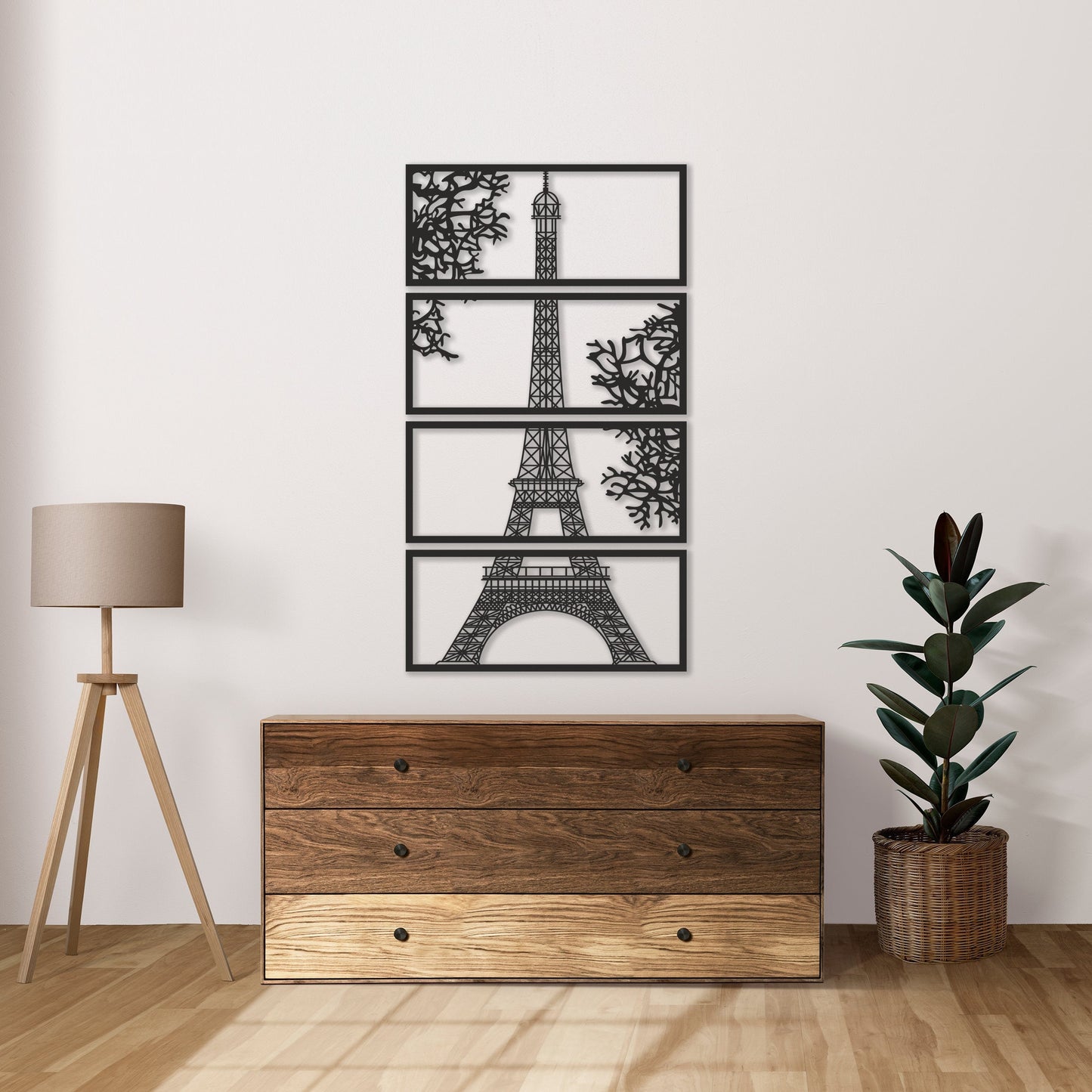 Vintage 5 Frames Tree Wooden Wall Decor Ideas.