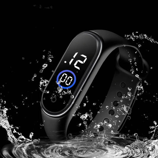 Pack of 2 Black Digital Square Wrist Watch LED Display.