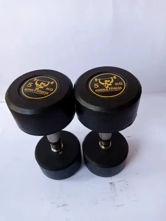 SINGLE) AMBALA FITNESS High Quality Rubber dumbell