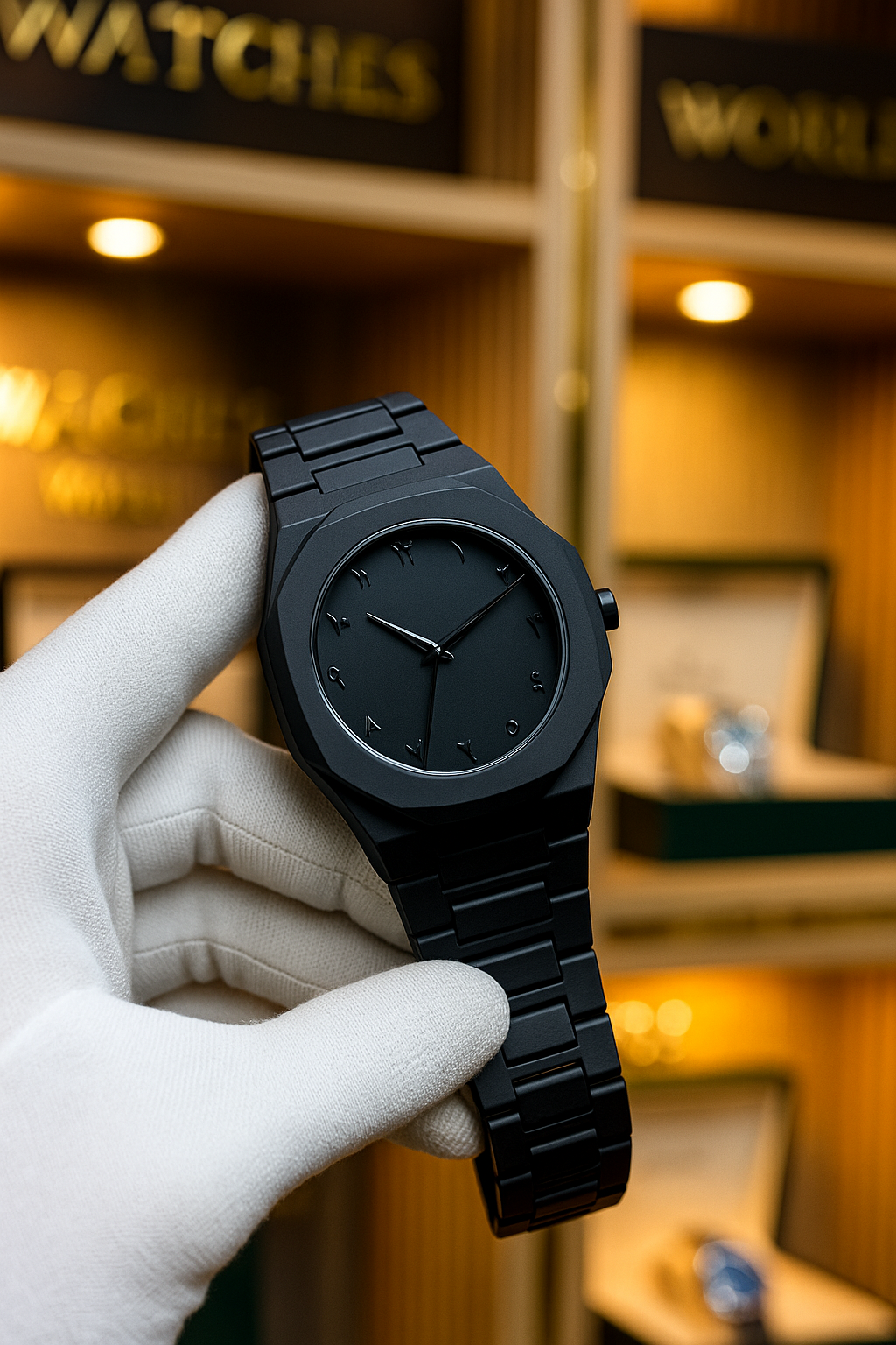 Black Arabic Aura Watch For Men Stylish Aura Watch 100% Original.