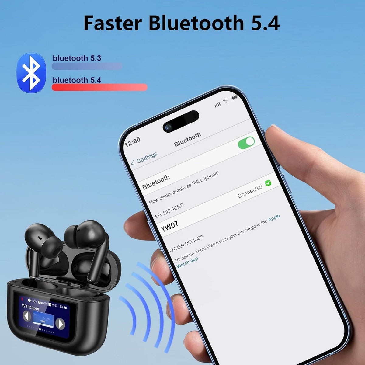 A9 Pro Screen Digital Airpods  Touch Screen Earbuds