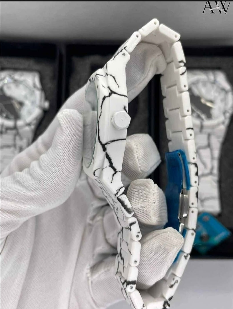 Latest Aura Design Aura Watch – White & Black Marble Color.