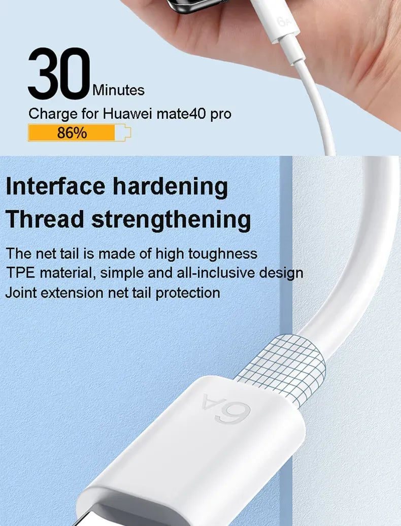 New Turbo Charge Cable Original 6A 33W Usb Type C.