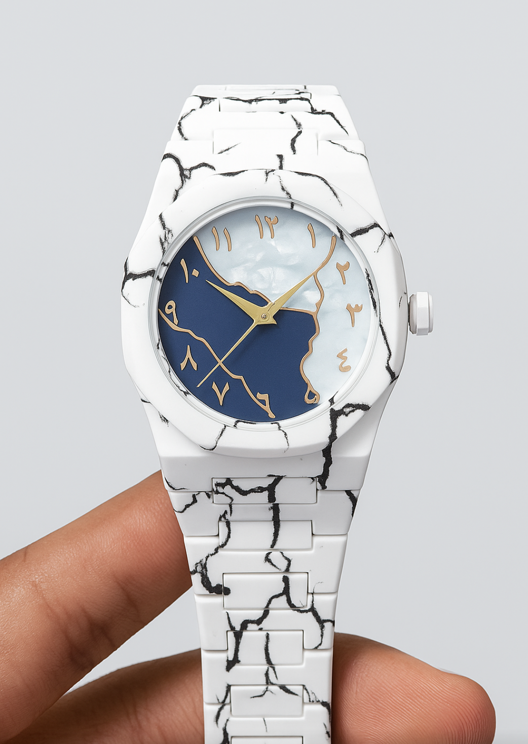 Latest Aura Design Aura Watch – White & Black Marble Color.