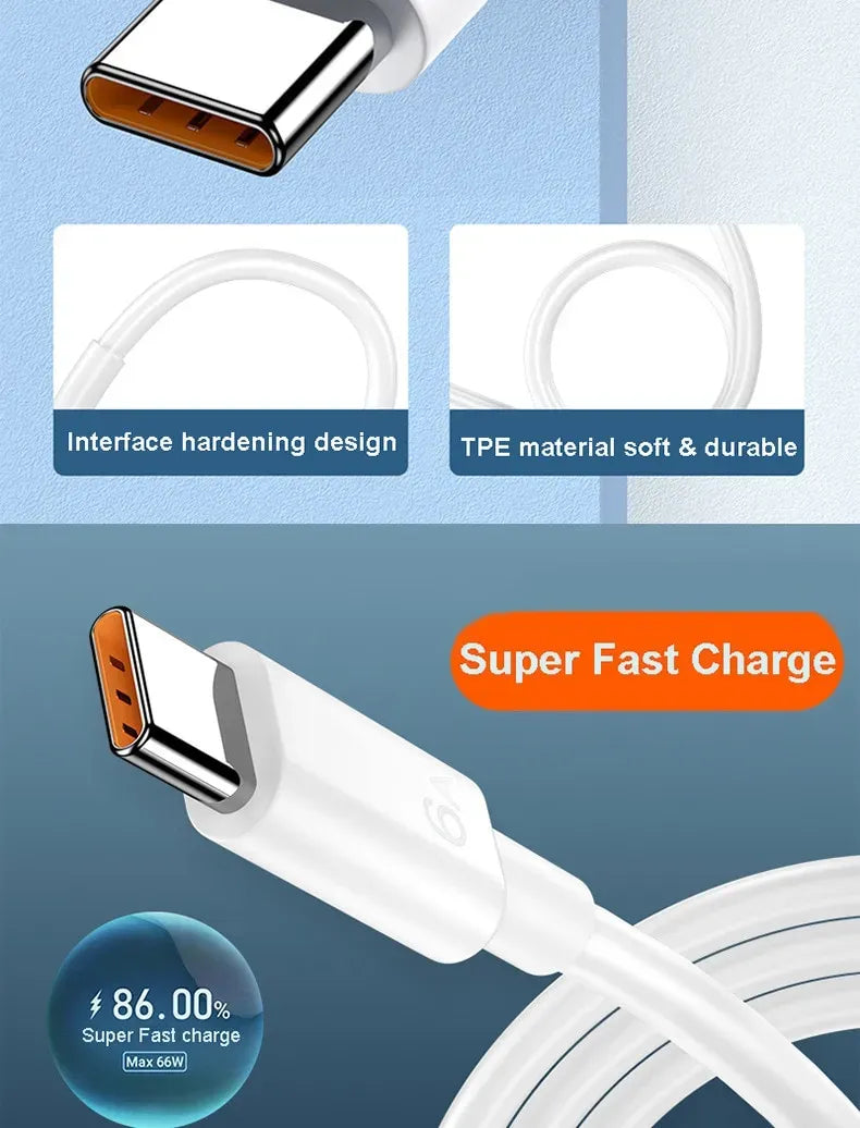 New Turbo Charge Cable Original 6A 33W Usb Type C.
