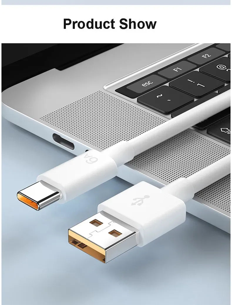 New Turbo Charge Cable Original 6A 33W Usb Type C.
