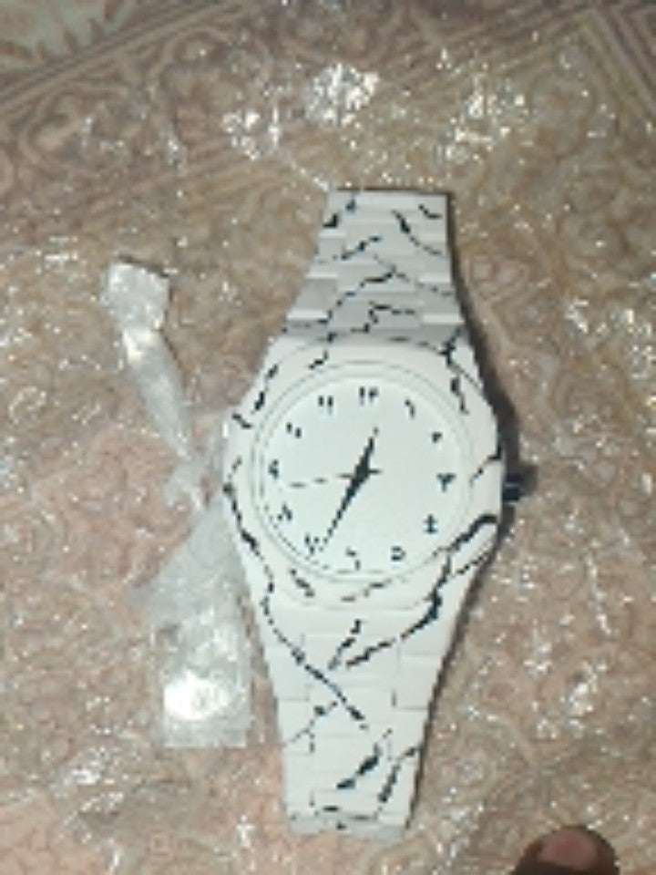 Latest Aura Design Aura Watch – White & Black Marble Color.