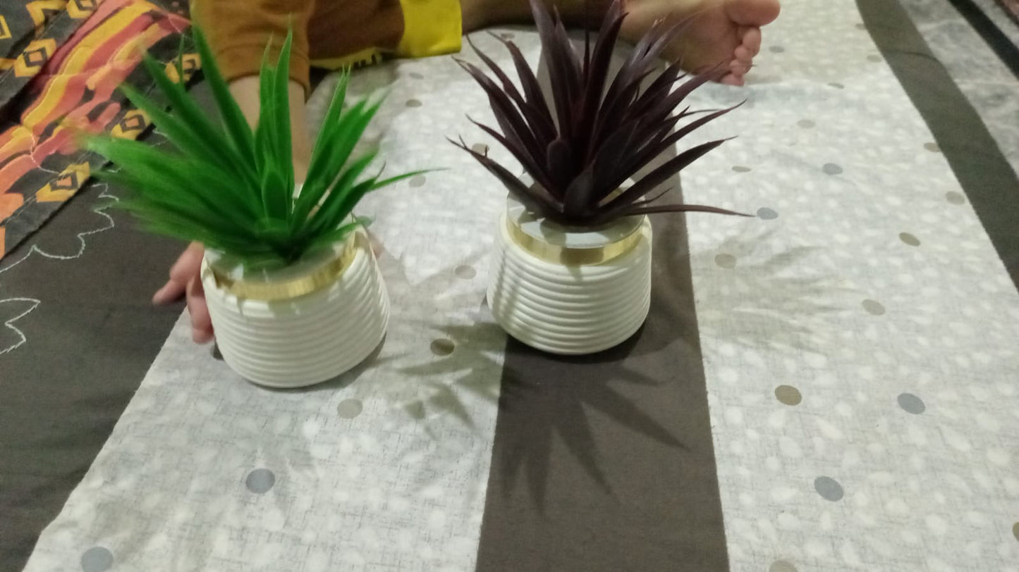 Pack of 2 Premium Mini Artificial Plants for Home & Office Decor