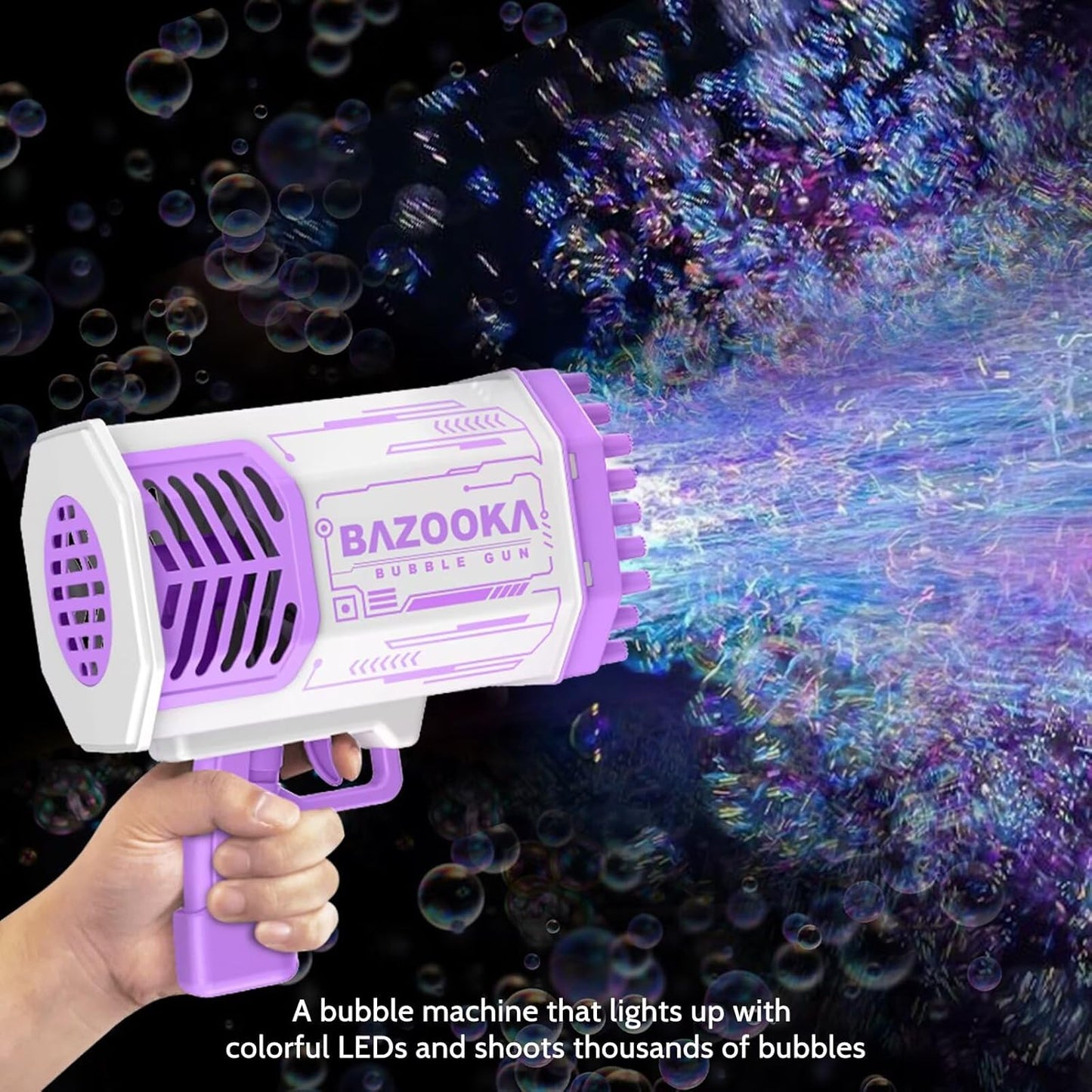 Bazooka Bubble Machine, 36 Holes Automatic and Manual Bubble Maker Kids.