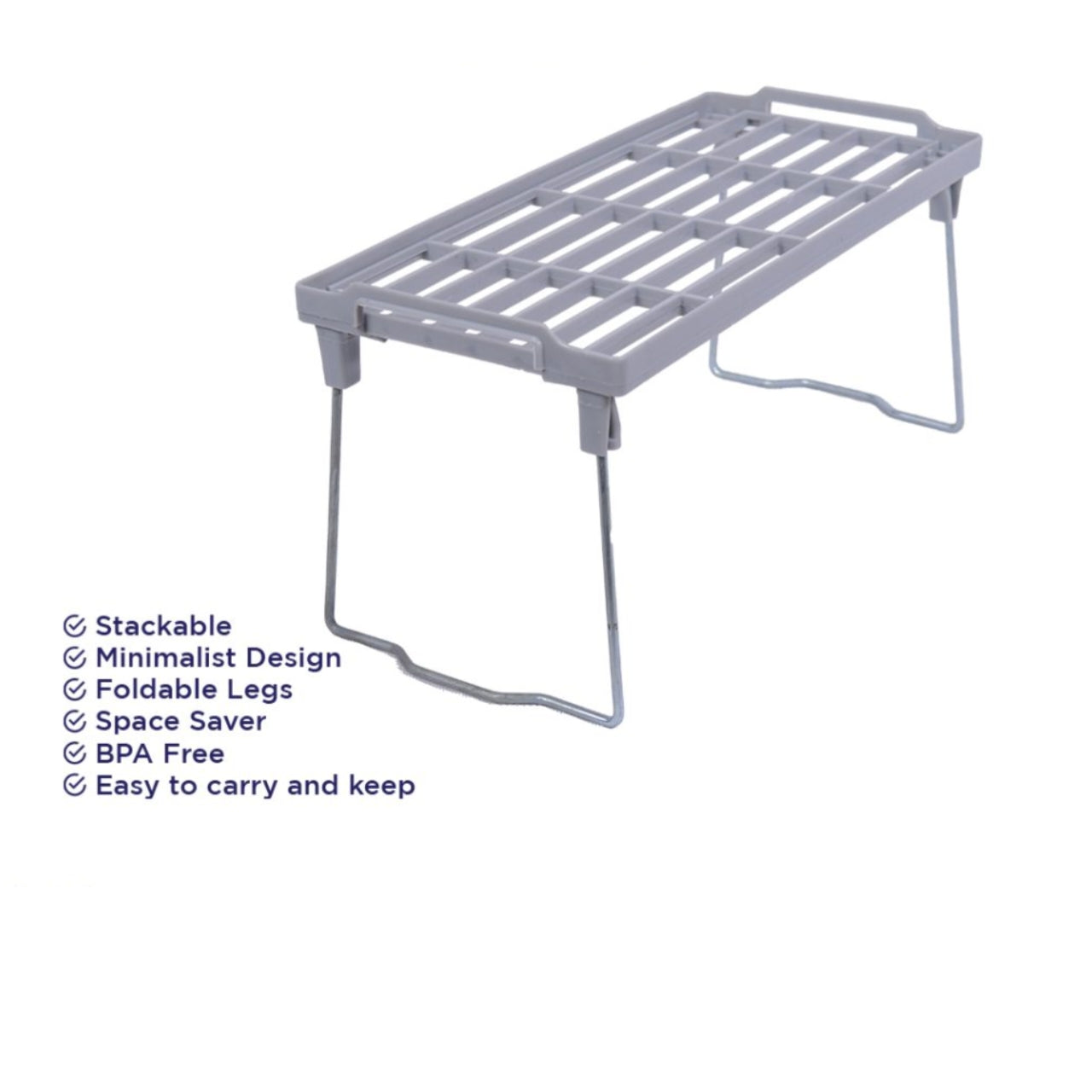 1 Piece Stack up shelf, Folding Kitchen Organizer Cabinet Shelves