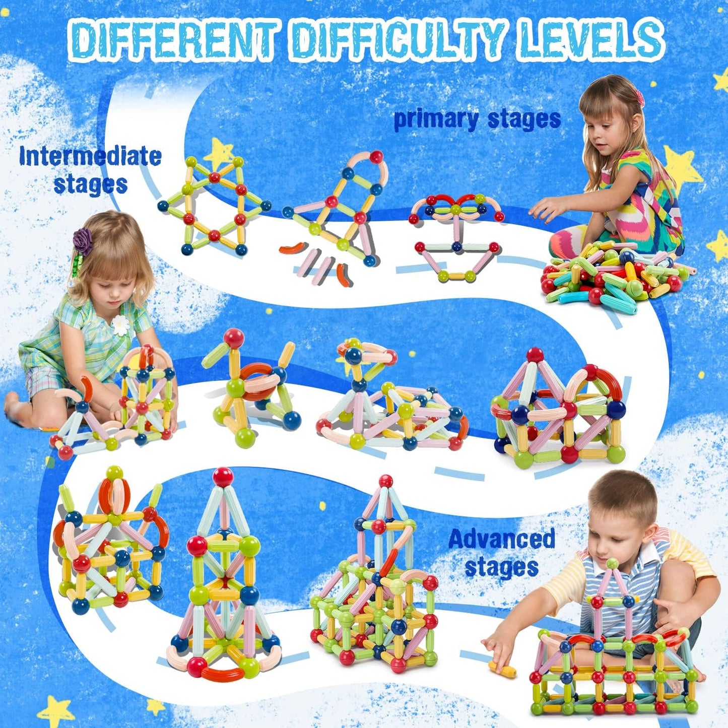 Magnetic Toys Building Blocks | 36/42/64/25 Pcs Kids.